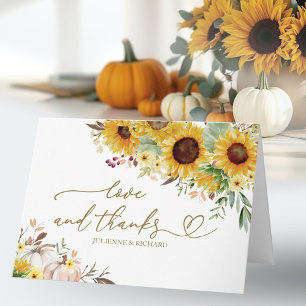 Carte Tournesol Pumpkin Mariage Remerciements