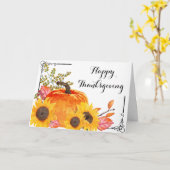 Carte Tournesol Rustique Citrouille Thanksgiving (Fleur jaune)