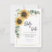 Carte Tournesol rustique QR Code Mariage Enregistrer la  (Devant)