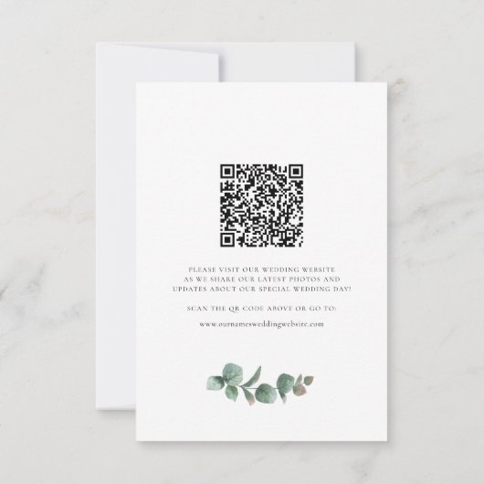 Carte Tournesol rustique QR Code Mariage Enregistrer la  (Dos)