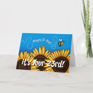 Carte tournesol sentier abeille - 23 ans