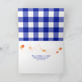 Carte tournesol sur le bison bleu et blanc plaid anniver (Intérieur)