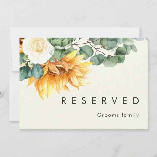 Carte Tournesol Tournesol clair Jaune signe réservé (Devant)