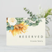 Carte Tournesol Tournesol clair Jaune signe réservé (Debout devant)