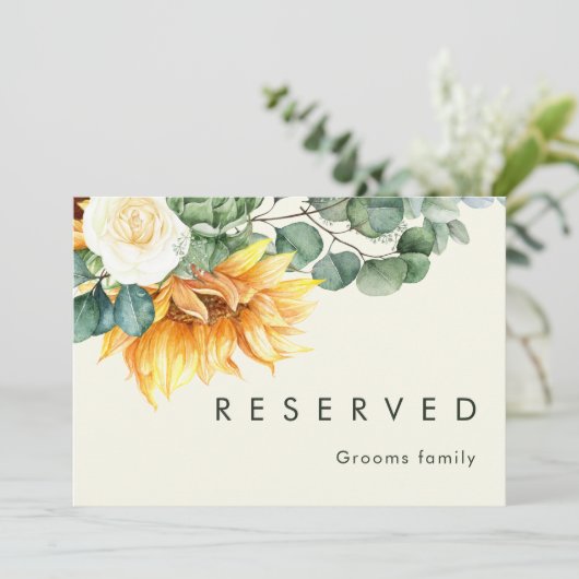 Carte Tournesol Tournesol clair Jaune signe réservé (Debout devant)