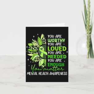 Carte Tournesol vert sont digne d'amour santé mentaleGre