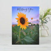 Carte Tournesol Vous Manquant À Dusk Photo Custom (Debout devant)