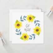 Carte Tournesol Watercolor Wreath 2 (Devant/Arrière en situation)