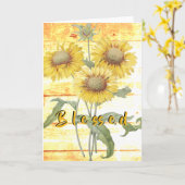 Carte Tournesols bénis (Fleur jaune)