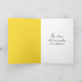 Carte Tournesols d'anniversaire s'étreignant (Intérieur)