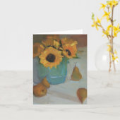 Carte Tournesols dans le pot en céramique avec des (Fleur jaune)