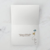 Carte Tournesols de joyeux anniversaire sur le guingan (Intérieur)