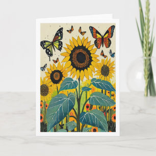 Carte Tournesols et Papillons