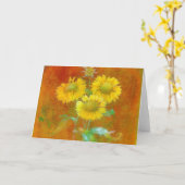 Carte Tournesols peints doux (Fleur jaune)