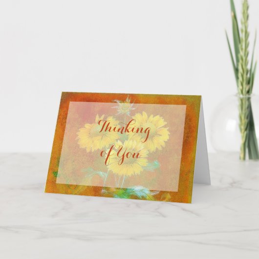 Carte tournesols peints doux (Devant)