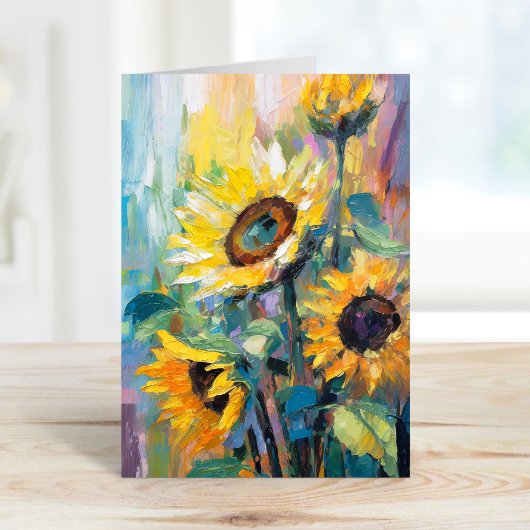 Carte Tournesols Peinture Abstraite Florale moderne