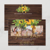 Carte Tournesols Rustiques Photo Enregistrer Les Dates (Devant / Derrière)