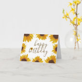 Carte Tournesols Rustiques points d'or joyeuse note d'an (Fleur jaune)