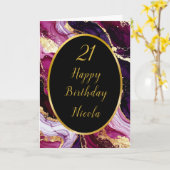 Carte Tournoi de marbre rouge et or de Bourgogne Anniver (Fleur jaune)