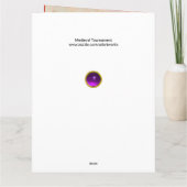 CARTE TOURNOI MÉDIÉVAL, CHEVALIERS ET DAMES EN LUTTE (Dos)