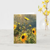 Carte Tournsoleils Texturés Nuages de Mousson Vous Manqu (Fleur jaune)