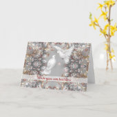 Carte Tourterelles romantiques en amour pour mariage - A (Fleur jaune)