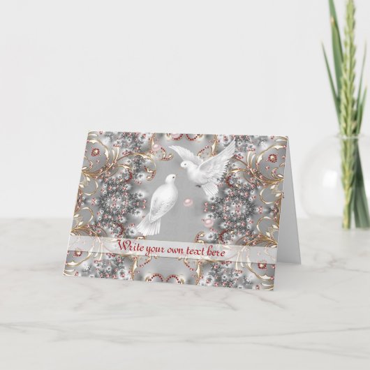 Carte Tourterelles romantiques en amour pour mariage - A (Devant)