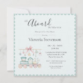 Carte Tous à bord du Baby shower Baby Train (Devant)