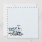 Carte Tous à bord du Baby shower Baby Train Blue Boy (Dos)