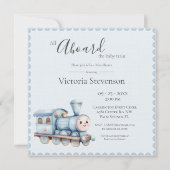 Carte Tous à bord du Baby shower Baby Train Blue Boy (Devant)