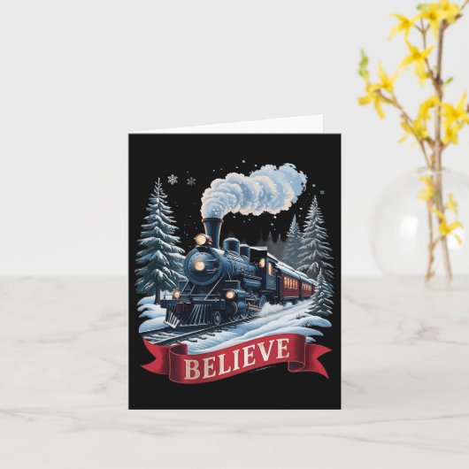 Carte Tous à bord Express polaire Noël Pôle Nord Noël (Fleur jaune)