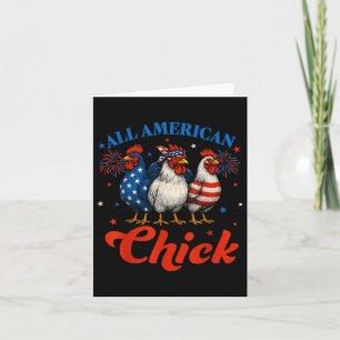 Carte Tous American Chick Usa poulet Retro 4 juillet P