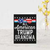 Carte Tous les américains Trump grand-mère drapeau améri (Fleur jaune)