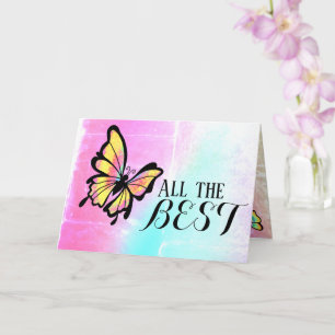 Carte Tous les beaux papillons de la chance heureux voeu