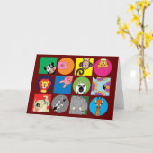 CARTE TOUS LES BONS ANIMAUX (Fleur jaune)