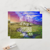 Carte Tous les Things Are Possible Bible Versets Scriptu (Devant/Arrière en situation)