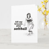 Carte Tous mes amis jouent au softball (Fleur jaune)