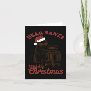 Carte Tous Réservés Pour Noël Drôle Chat Livre Noël