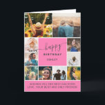 Carte Tout âge rose simple anniversaire 10 photo collage<br><div class="desc">Rose moderne n'importe quel âge anniversaire 10 photo collage grille avec des couleurs modifiables et la typographie moderne.</div>