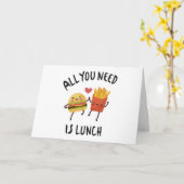 Carte Tout ce dont tu as besoin, c'est de déjeuner (Fleur jaune)