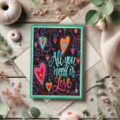 Carte Tout ce dont vous avez besoin, c'est d'amour Fun S