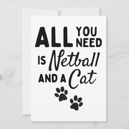 Carte Tout ce dont vous avez besoin, c'est d'un netball  (Devant)