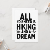 Carte Tout ce dont vous avez besoin est de randonnée et  (Devant/Arrière en situation)