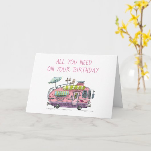 CARTE TOUT CE DONT VOUS AVEZ BESOIN EST L'AMOUR/UN CAMPE (Fleur jaune)