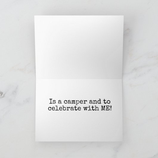 CARTE TOUT CE DONT VOUS AVEZ BESOIN EST L'AMOUR/UN CAMPE (Intérieur)