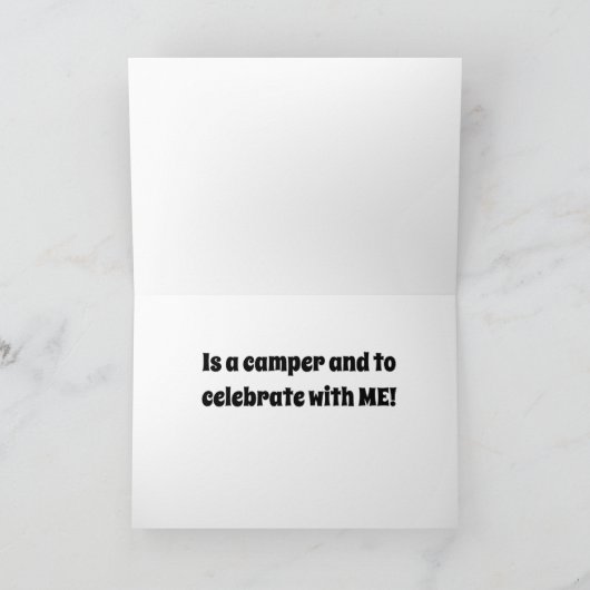 CARTE TOUT CE DONT VOUS AVEZ BESOIN EST L'AMOUR/UN CAMPE (Intérieur)