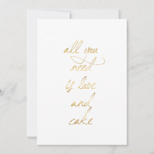 Carte Tout Ce Dont Vous Avez Besoin Est Love & Cake