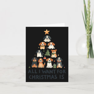 Carte Tout Ce Que Je Veux Pour Noël C'Est Chiens Xmas Tr