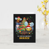 Carte Tout Ce Que Je Veux Pour Noël Est Beezzz Miel Bee  (Fleur jaune)