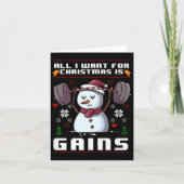 Carte Tout Ce Que Je Veux Pour Noël Est Gains Snowman Gy (Devant)